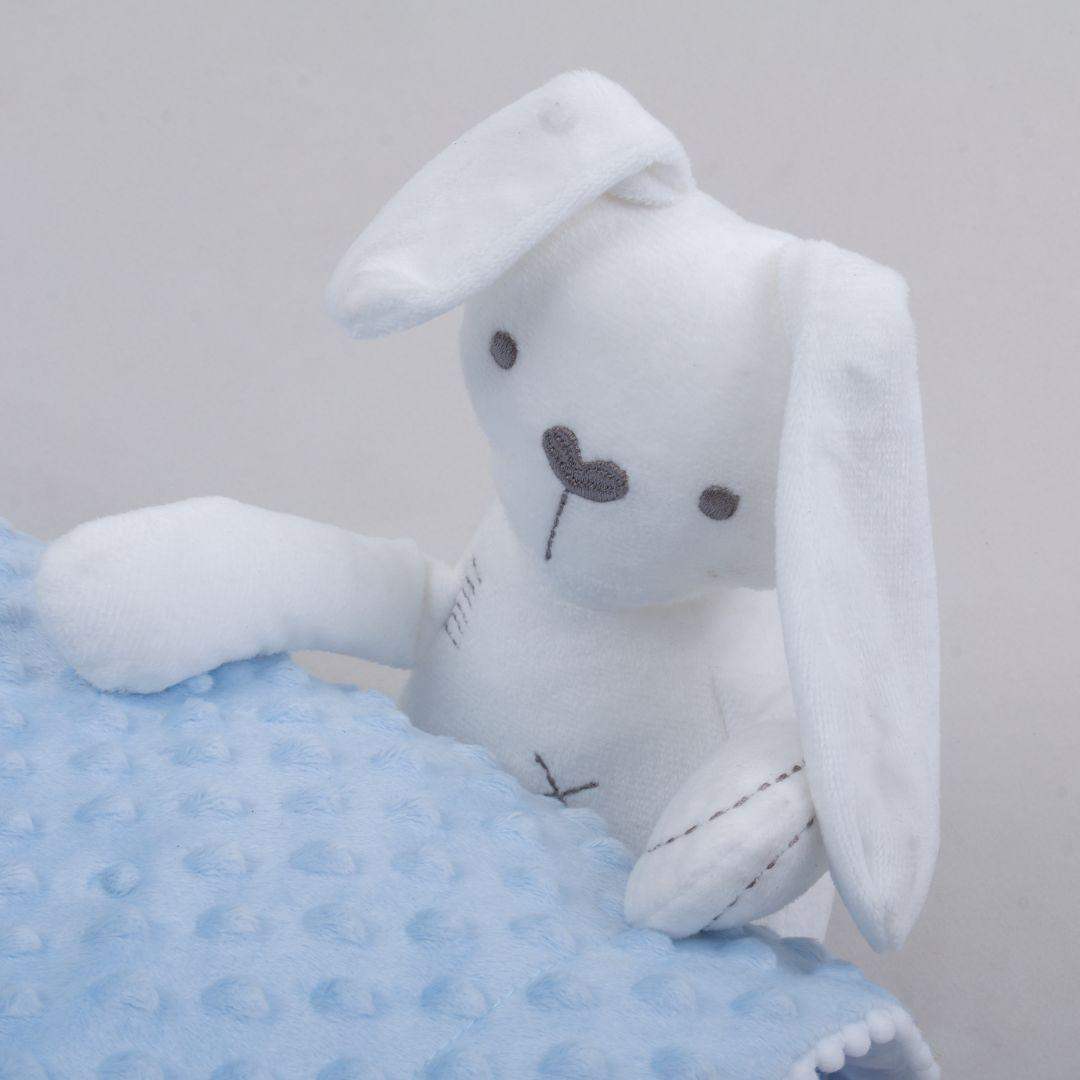 Set Cobija Bebé y Peluche Conejo - Celeste