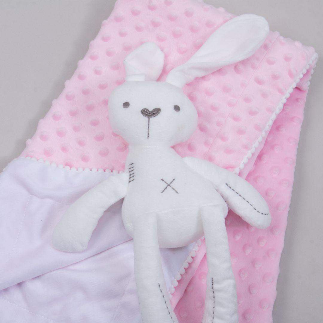 Set Cobija Bebé y Peluche Conejo - Rosado