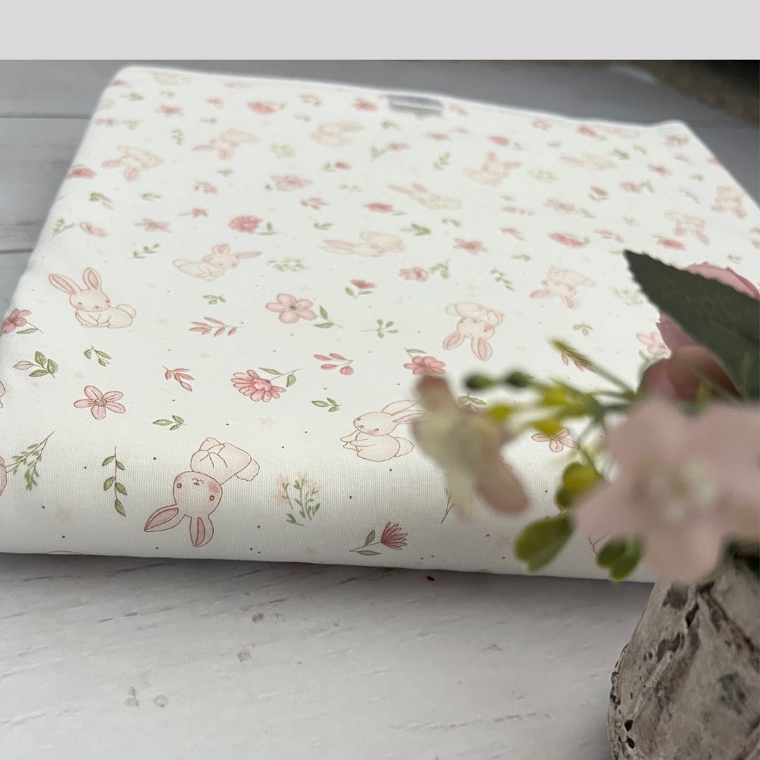 Cobertor Bebé Algodon Pima Polar Conejos Rosado
