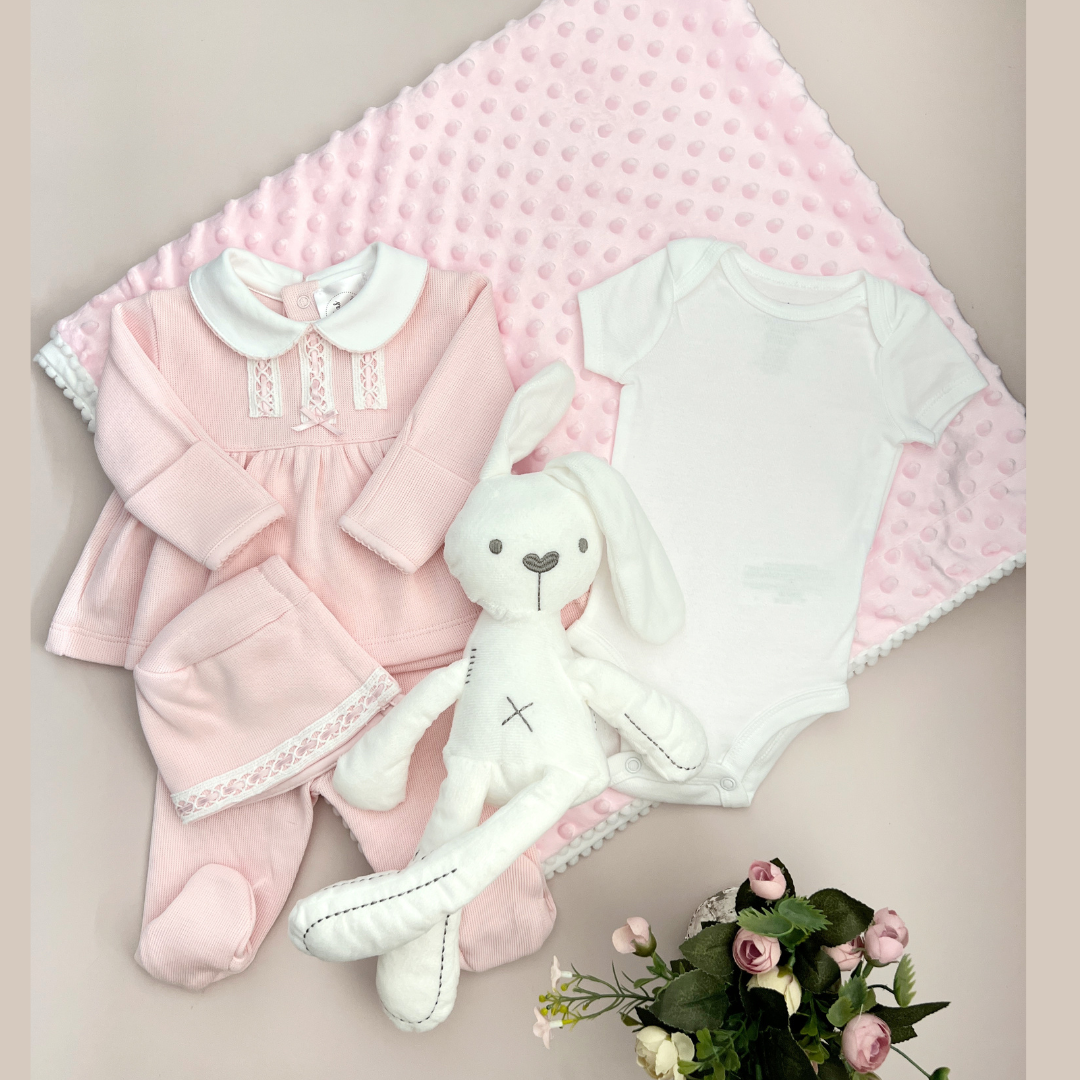 Combo Recién Nacido Vestido Rosa