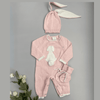 Enterizo Bebé Orejas Conejo Rosa