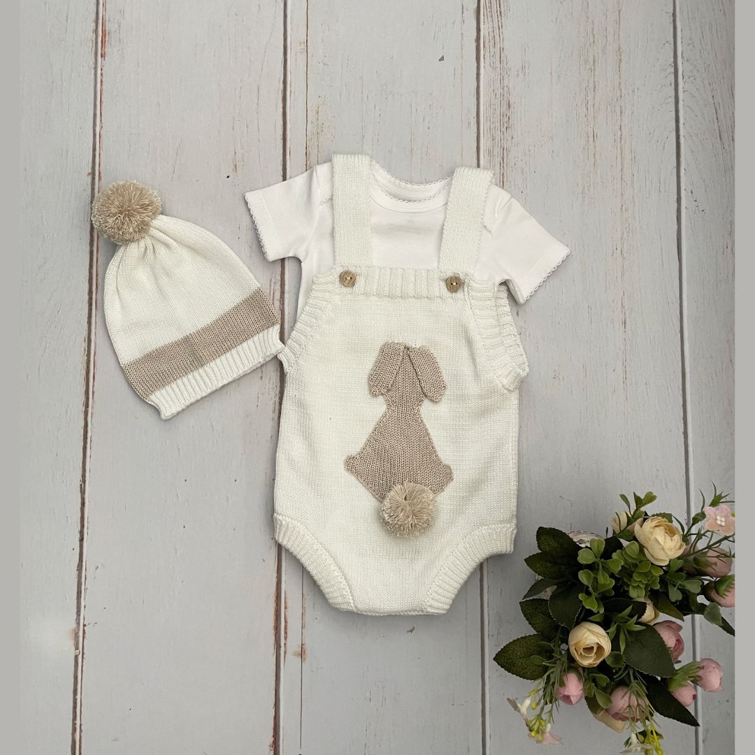 Bobito Corto Bebé Tejido Conejo