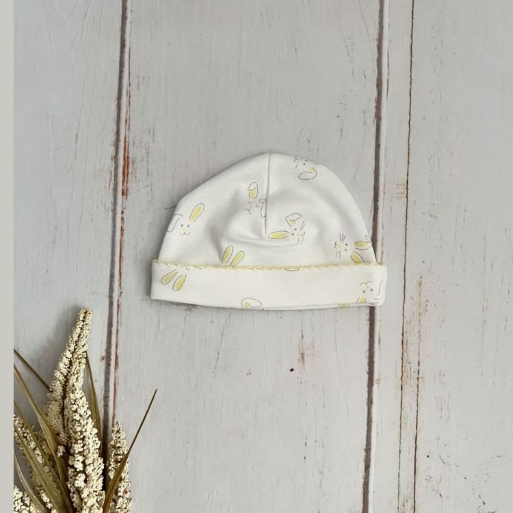 Gorro Algodón Pima Conejitos Amarillos