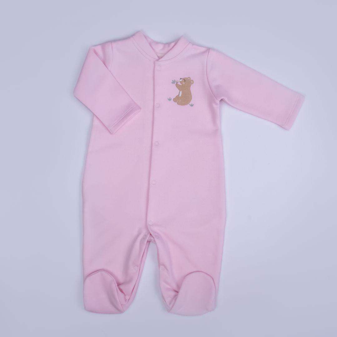 Pijama Bebé Termica Algodon Pima Rosada