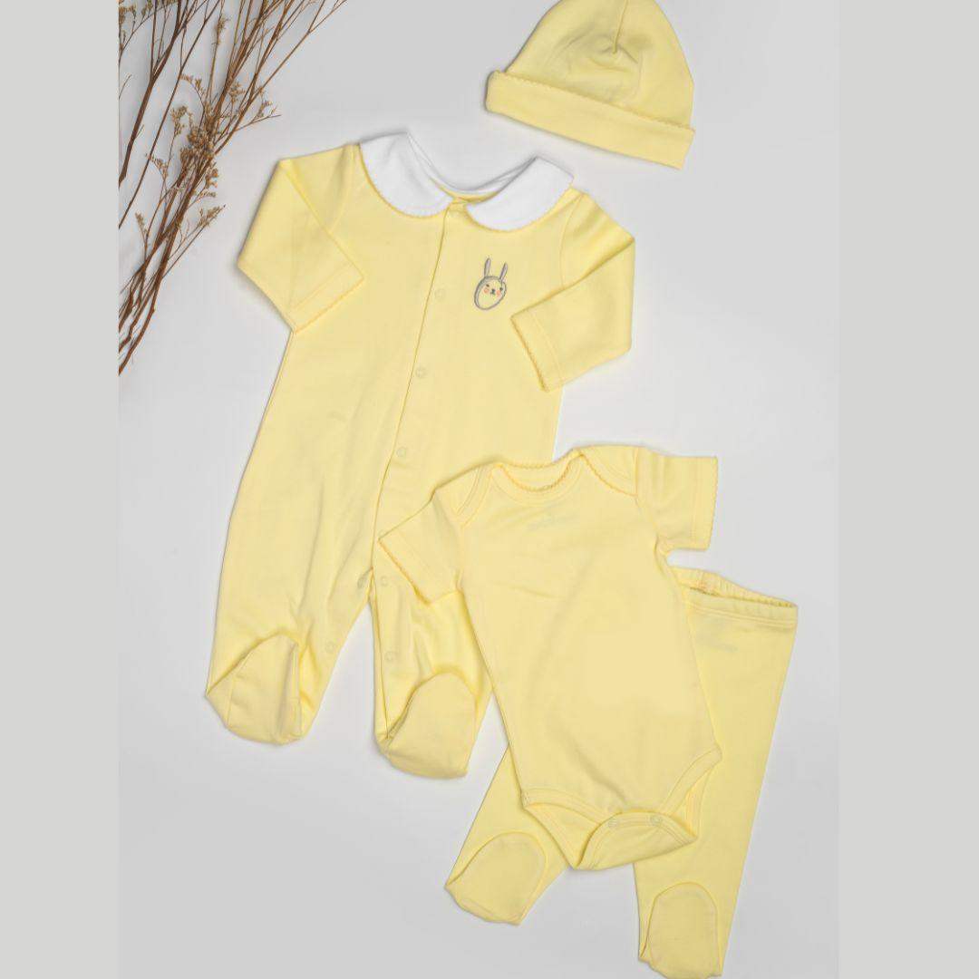 Set Bebé Recién Nacido 4 prendas Amarillo