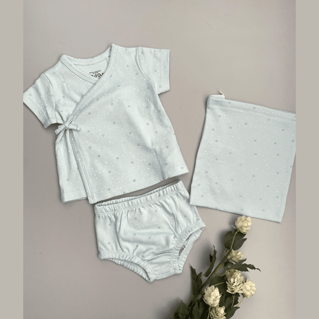 Conjunto Bebé Algodón Celeste