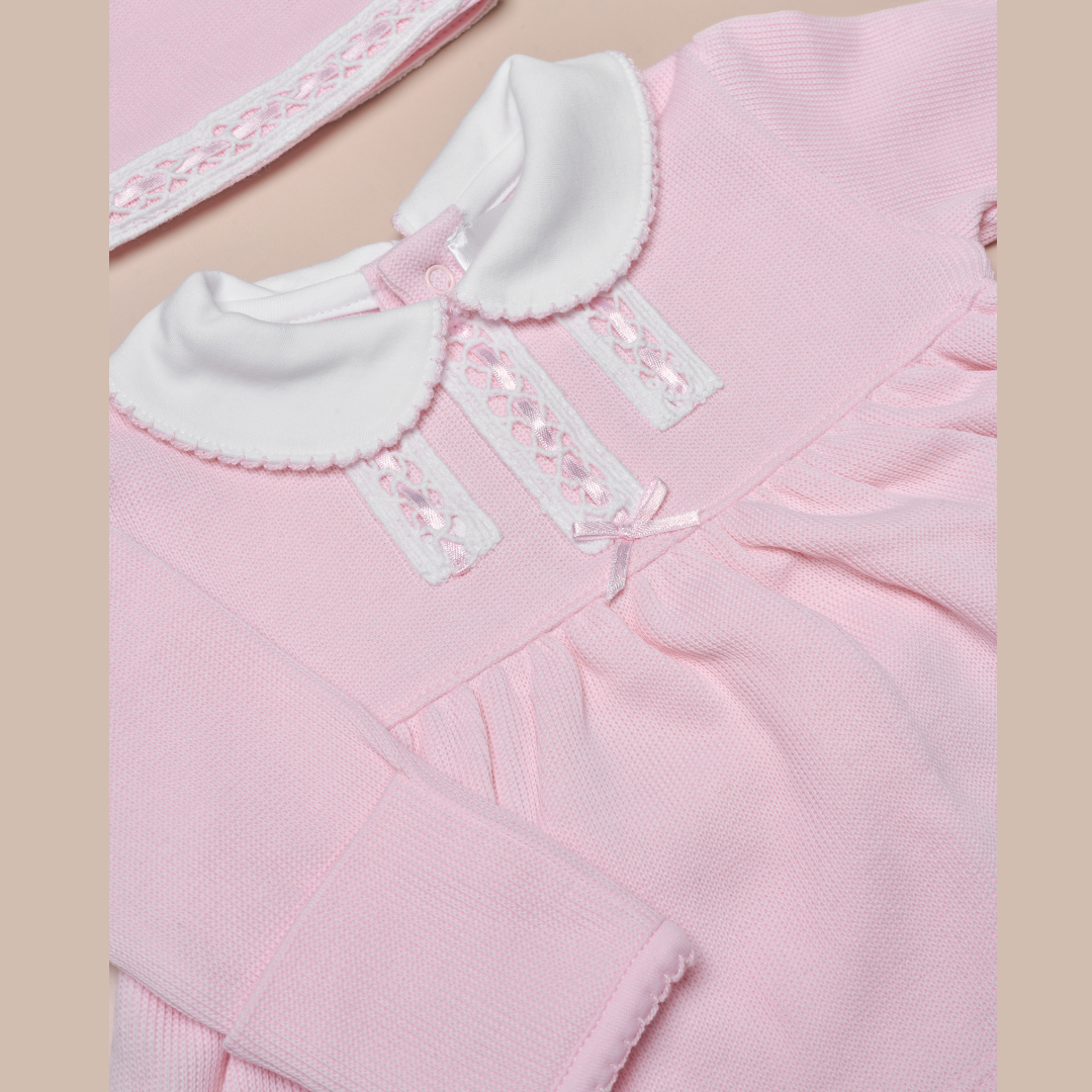 Conjunto Bebé Primer Día Algodón Pima - Rosado