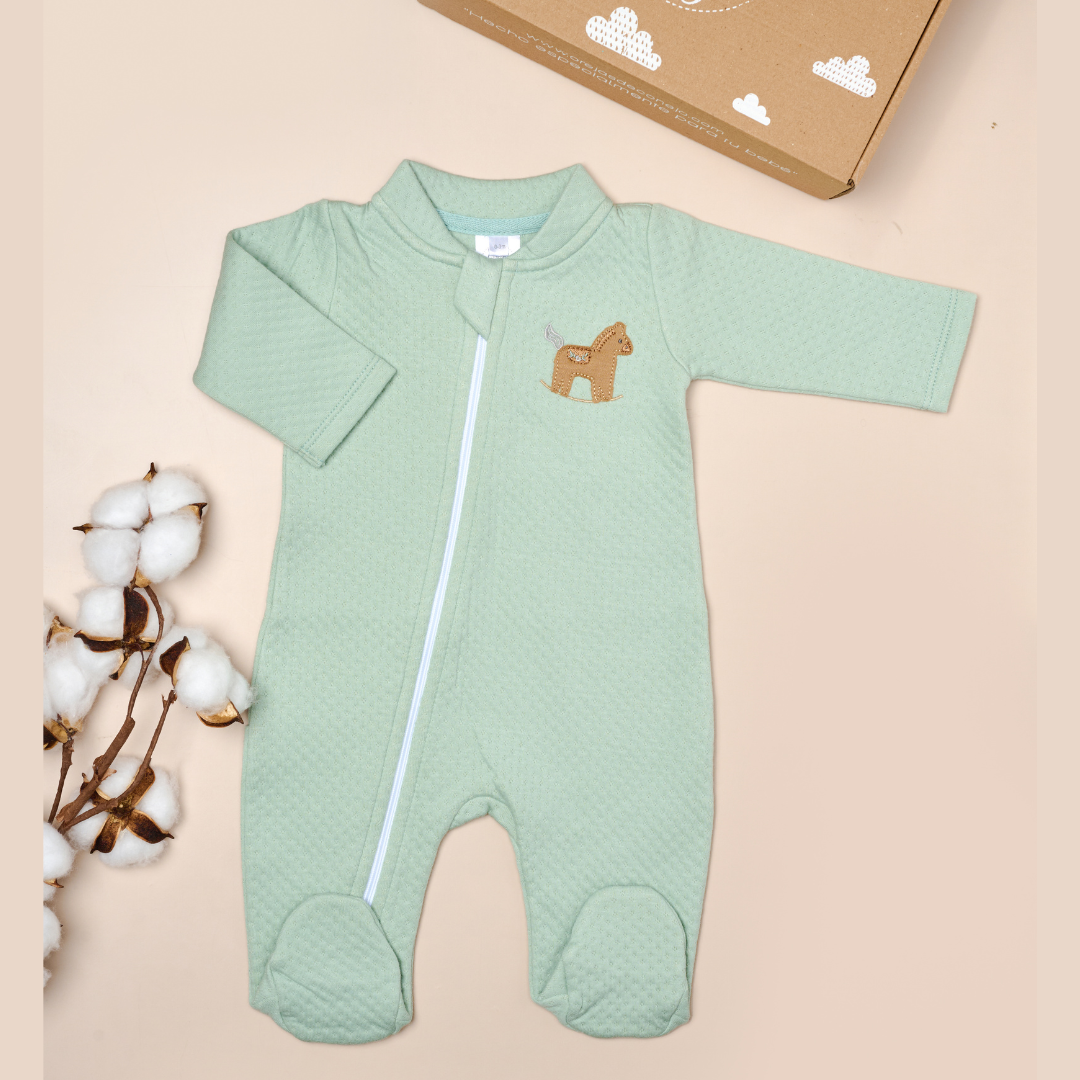 Pijama Bebé Termica Algodon Pima Verde