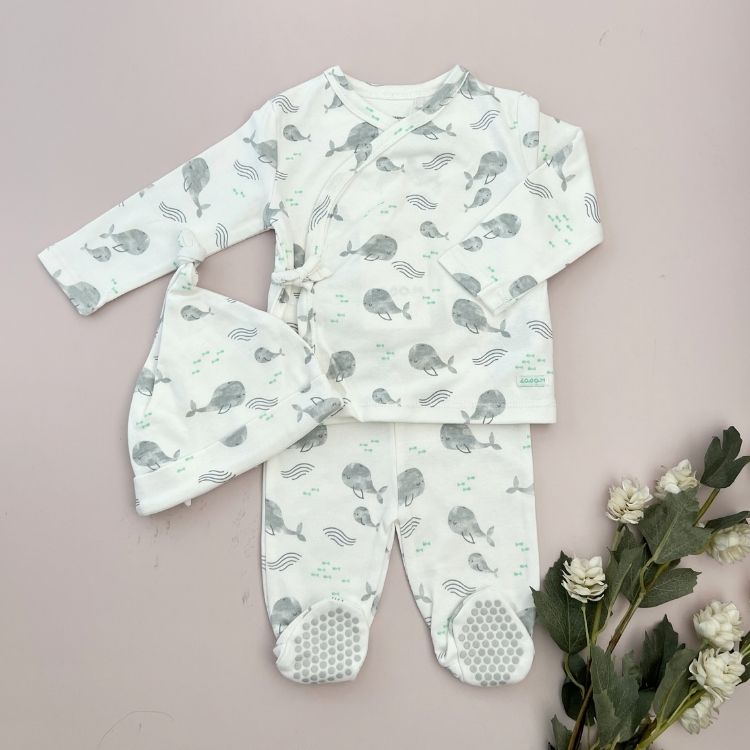 Conjunto Bebé Algodón Ballenas Unisex