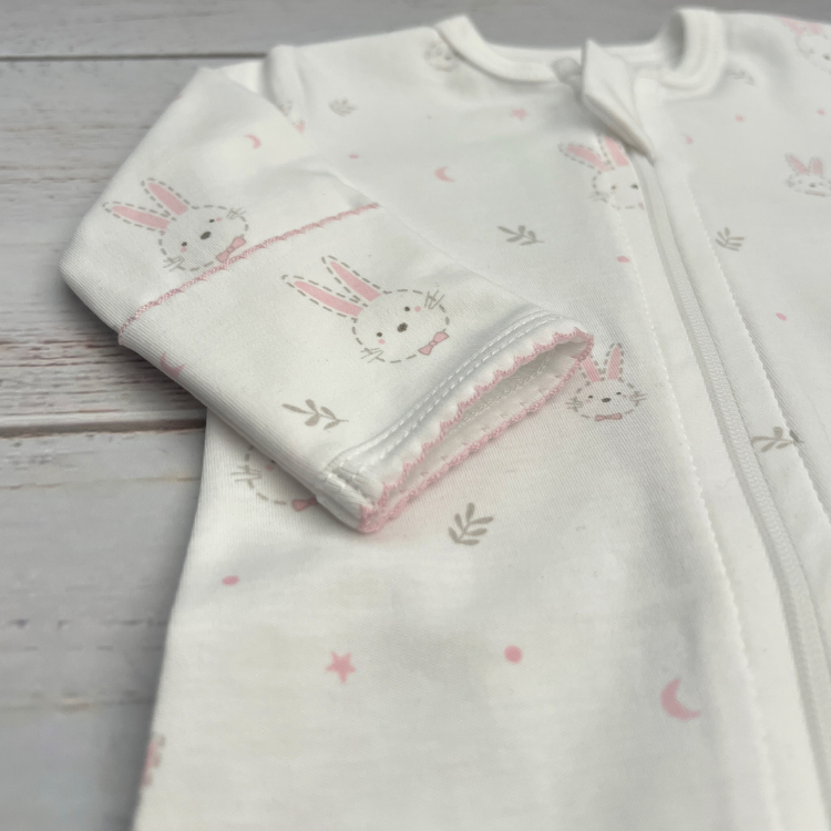 Pijama Bebé Algodón Pima Conejos Rosados