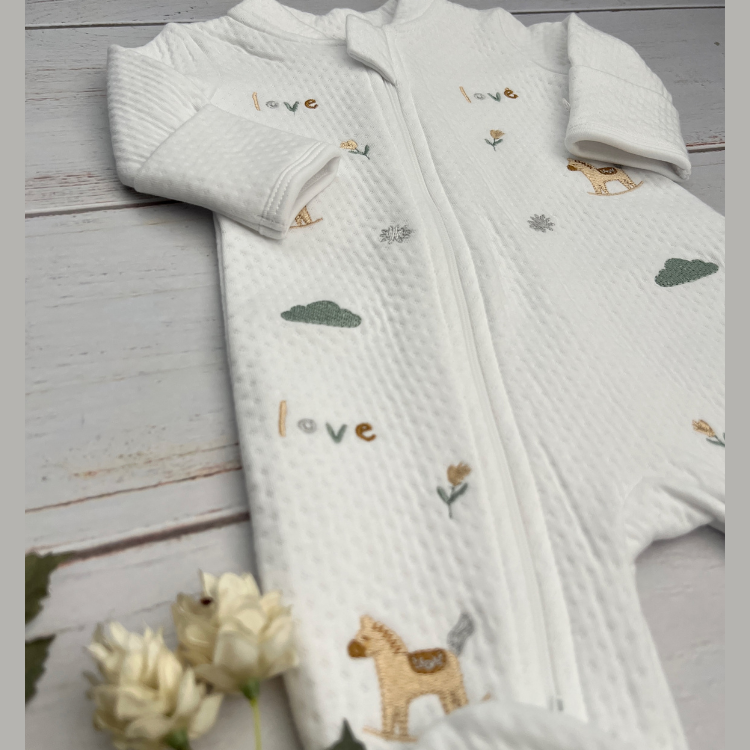 Pijama Bebé Termica Algodon Pima Caballos