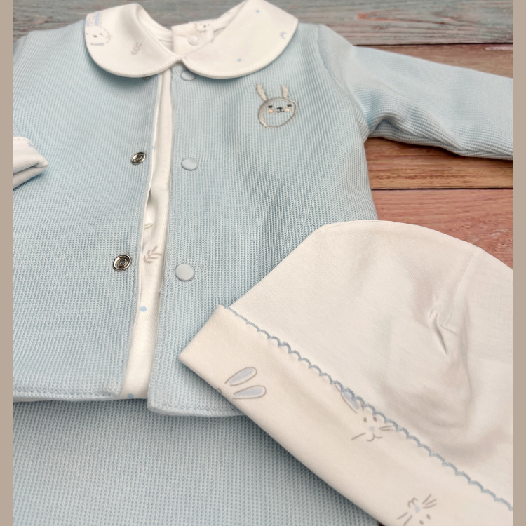 Conjunto 4 Prendas Bebé Algodón Pima Azul