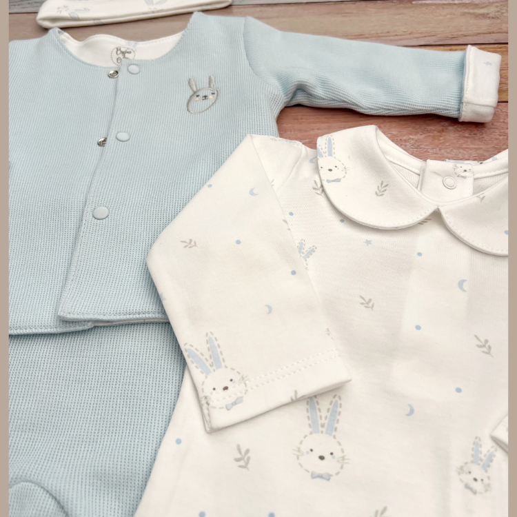 Conjunto 4 Prendas Bebé Algodón Pima Azul
