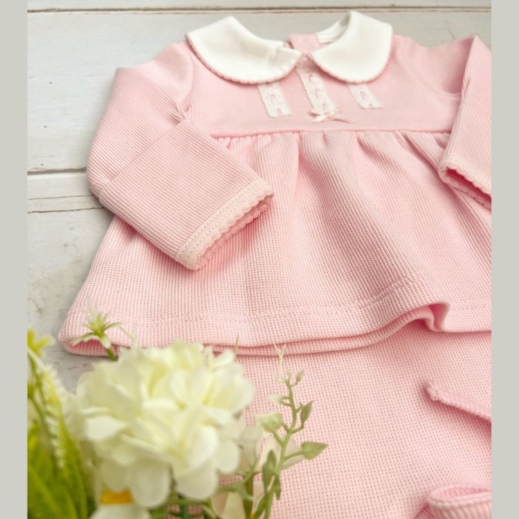 Conjunto Bebé Primer Día Algodón Pima - Rosado