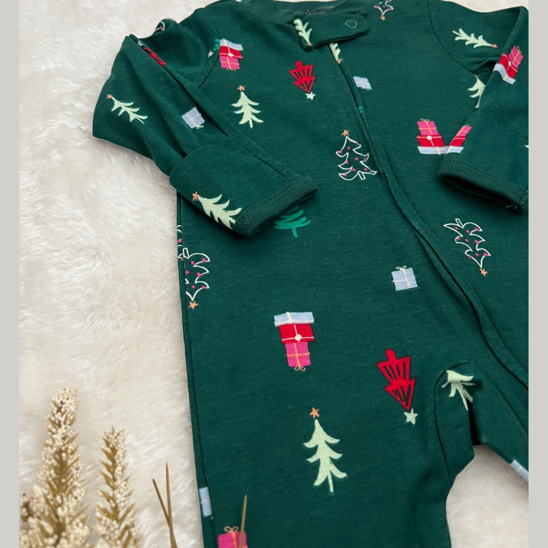 Pijama Algodon Navidad Verde