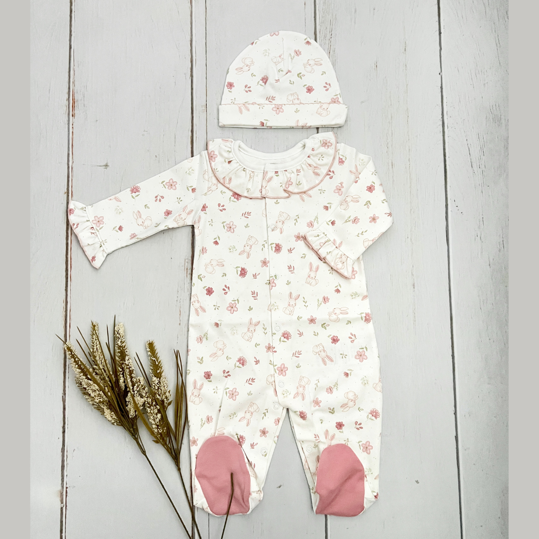Pijama Bebé Enterizo Algodón Pima Floral
