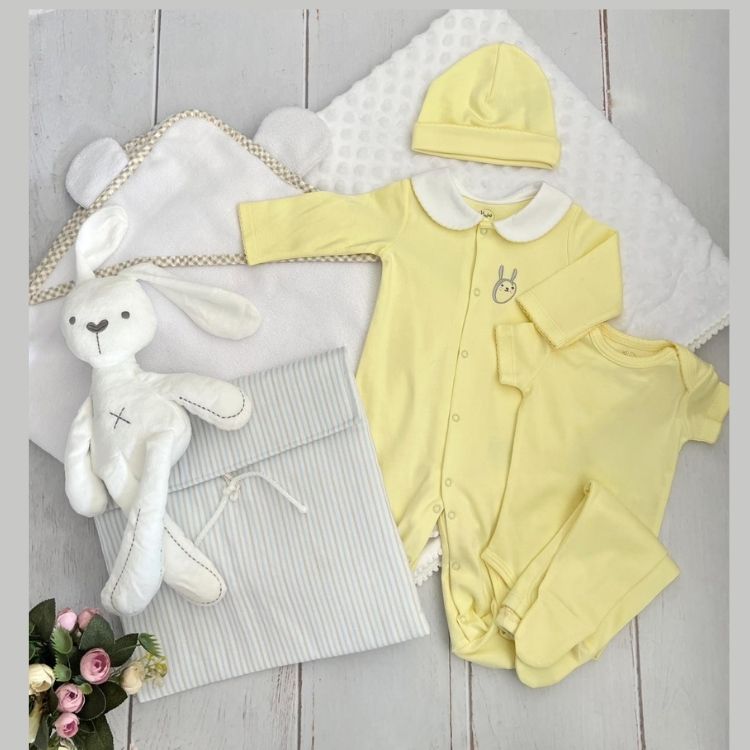 Combo Recién Nacido Algodon Pima Amarillo