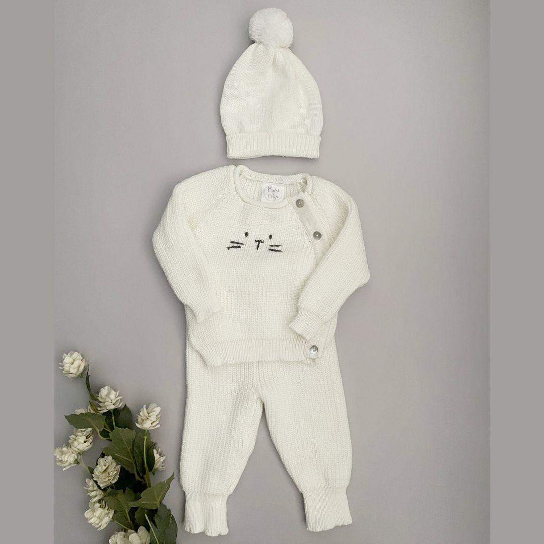 Conjunto Bebé Tejido Carita Unisex