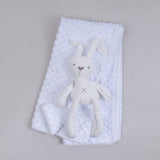 Set Cobija Bebé y Peluche Conejo - Blanco