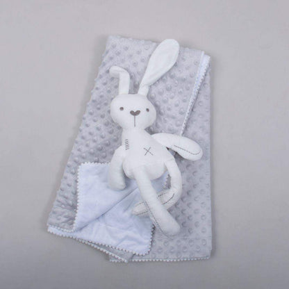 Set Cobija Bebé y Peluche Conejo - Gris