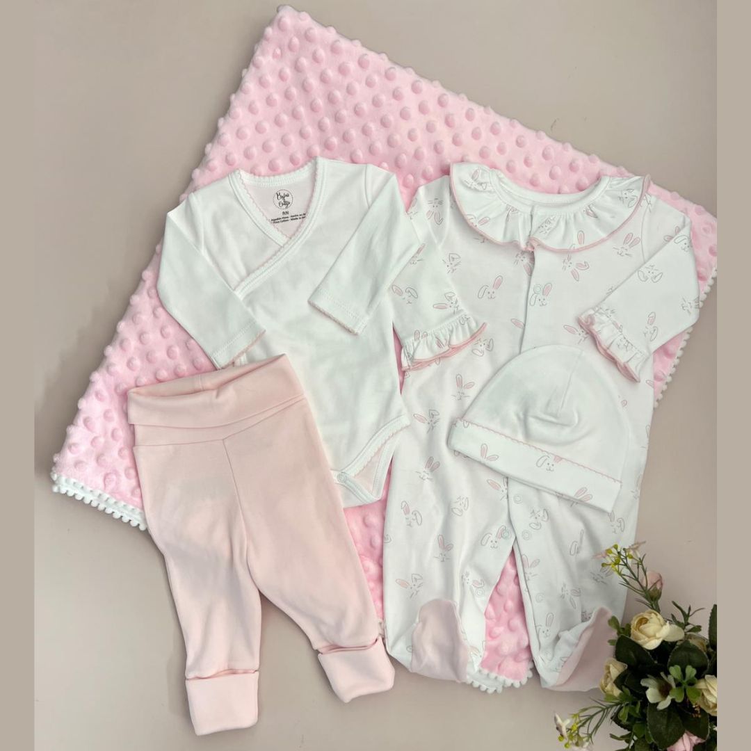 Combo Bebé Recién Nacido Pijama Conejos