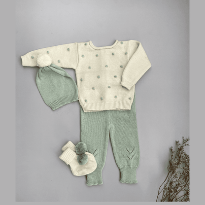 Conjunto Bebé Tejido Verde Unisex