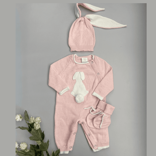 Enterizo Bebé Orejas Conejo Rosa