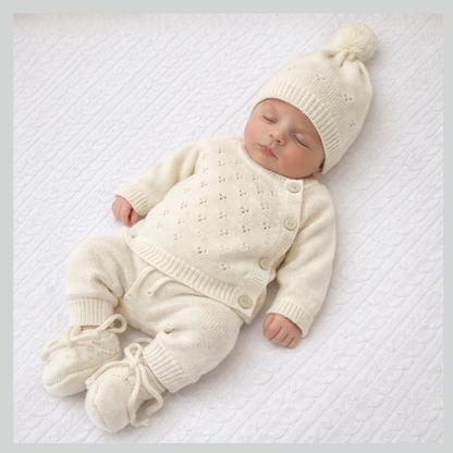 Conjunto Tejido Crema Unisex