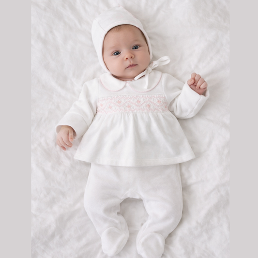 Conjunto Bebé Primer Día Algodón Pima - Blanco