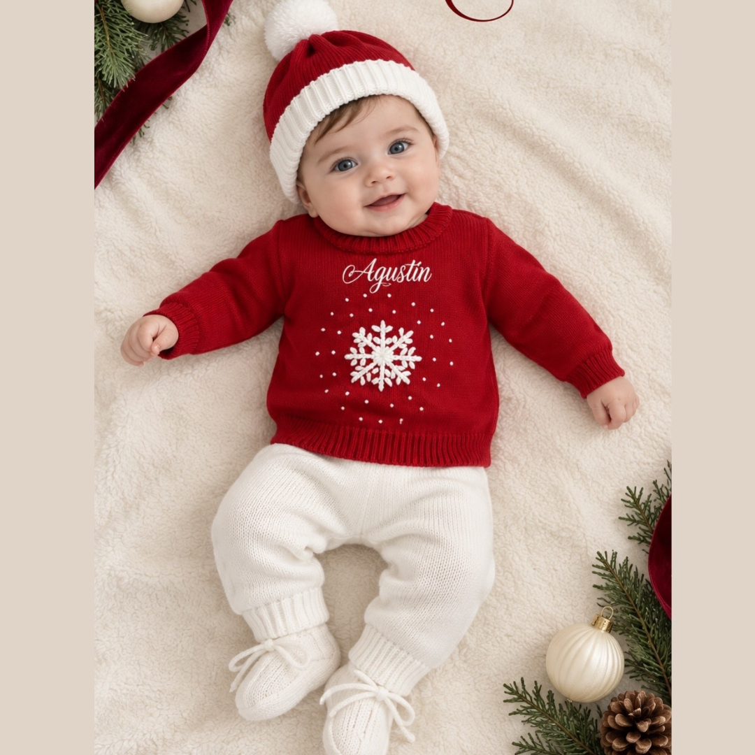 Conjunto Tejido Bebé Navidad