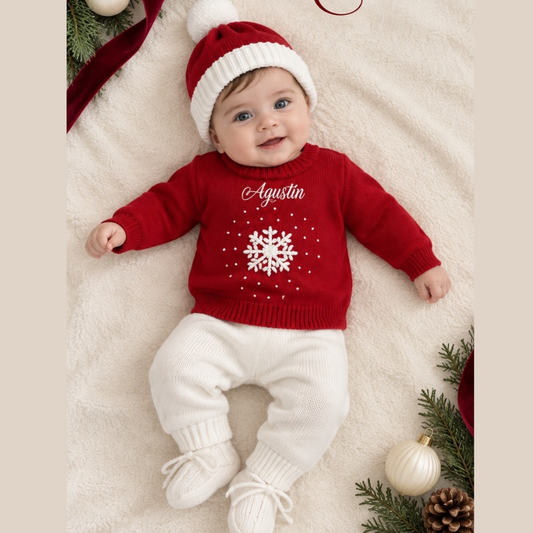 Conjunto Tejido Bebé Navidad