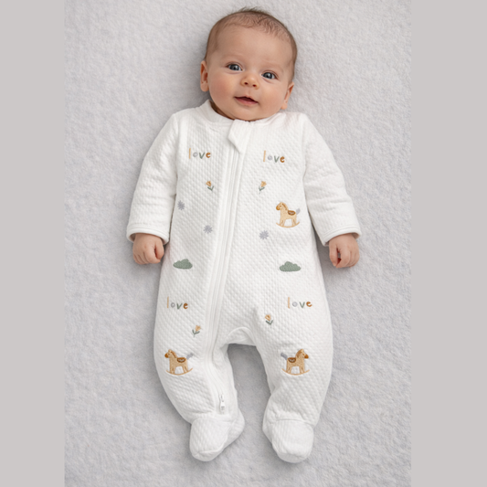 Pijama Bebé Termica Algodon Pima Caballos