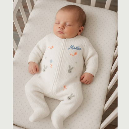 Pijama Bebé Termica Algodon Pima Conejitos