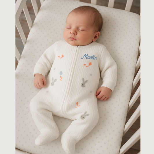 Pijama Bebé Termica Algodon Pima Conejitos