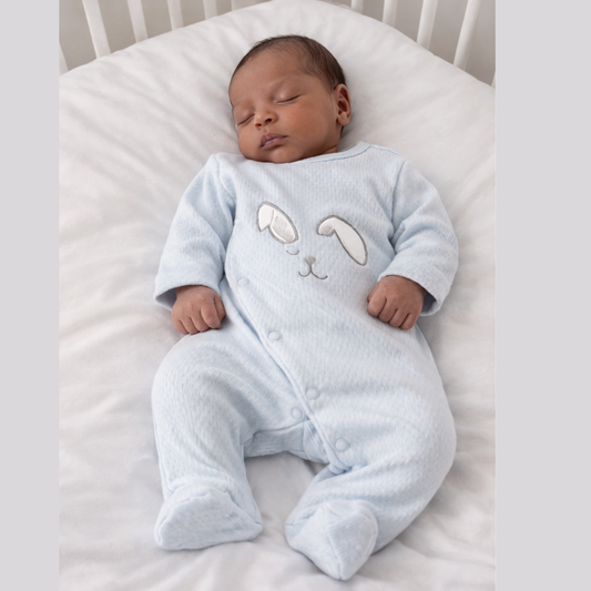 Pijama Bebé Algodón Pima Conejo Celeste