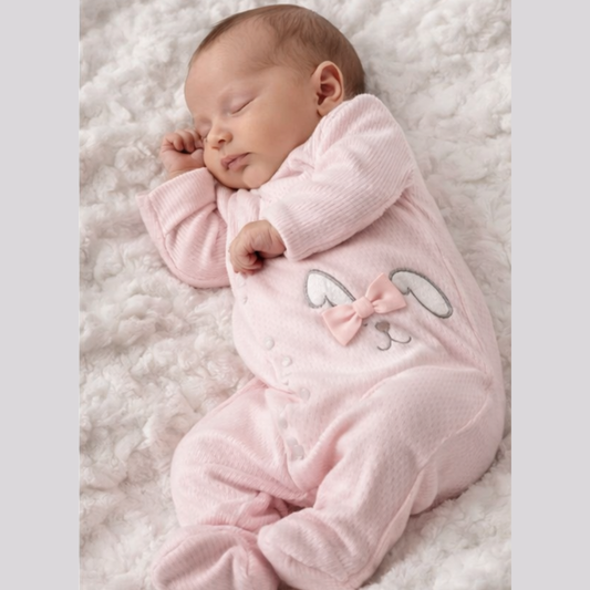 Pijama Bebé Algodón Pima Conejo Rosada
