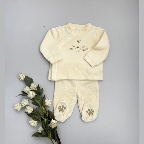 Conjunto Bebé Velour Gatico Unisex