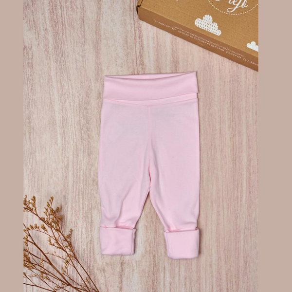 Pantalón Bebé Pretina Alta y Pie Reversible - Rosado