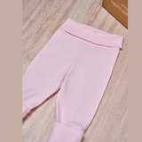 Pantalón Bebé Pretina Alta y Pie Reversible - Rosado