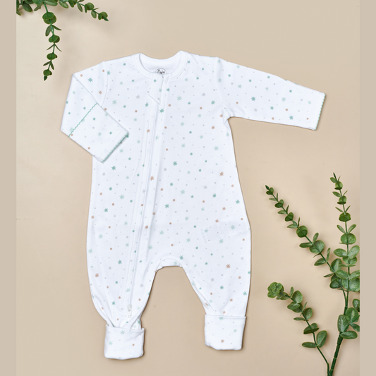 Pijama Bebé Algodón Pima Cremallera Estrellas