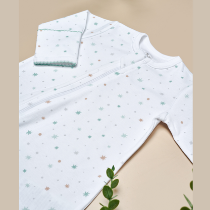 Pijama Bebé Algodón Pima Estrellas Verdes