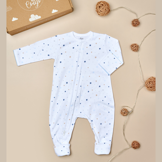 Pijama Bebé Algodón Pima Cremallera Estrellas