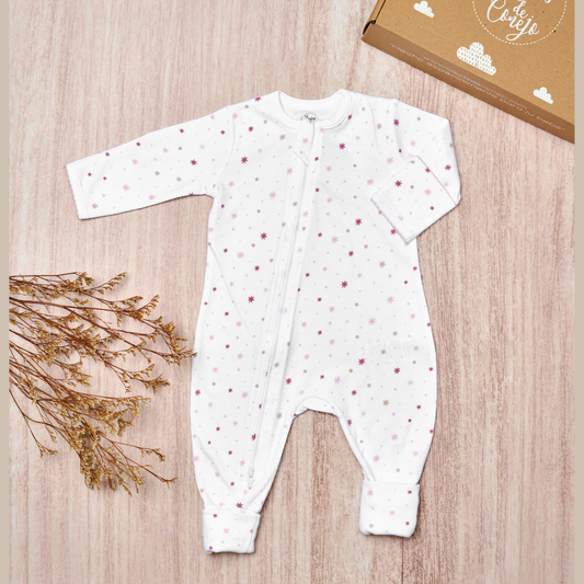 Pijama Bebé Algodón Pima Cremallera Estrellas