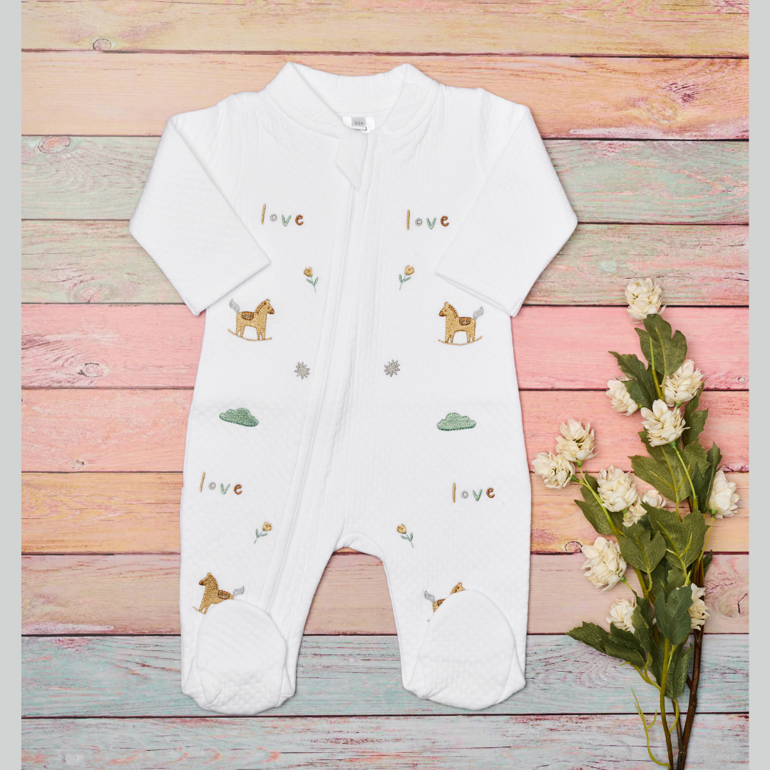 Pijama Bebé Termica Algodon Pima Caballos