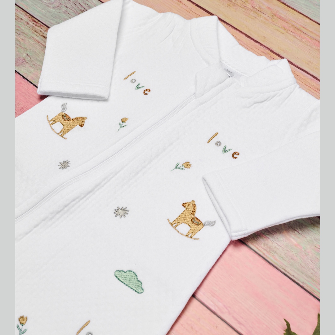 Pijama Bebé Termica Algodon Pima Caballos