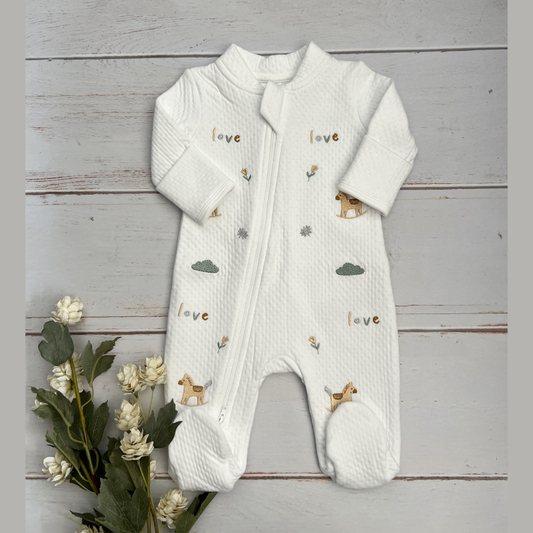 Pijama Bebé Termica Algodon Pima Caballos