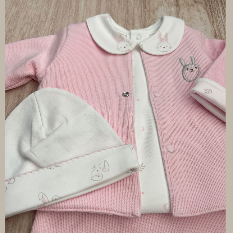 Conjunto 4 Prendas Bebé Algodón Pima Rosa