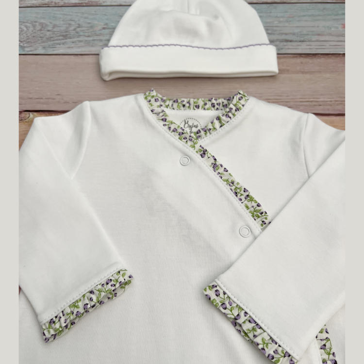 Set Bebé Recién Nacido 4 prendas Blanco Flores