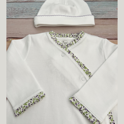 Set Bebé Recién Nacido 4 prendas Blanco Flores