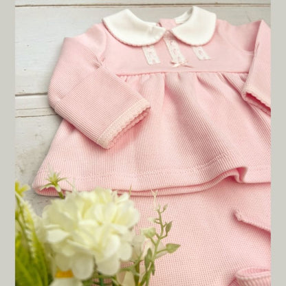Conjunto Bebé Primer Día Algodón Pima - Rosado